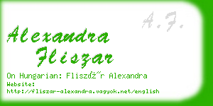 alexandra fliszar business card